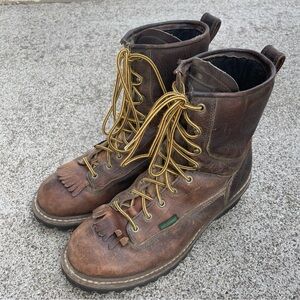 Georgia Boot Waterproof Soft Toe Logger Boots Mens Sz 11 W G7113 Brown Leather